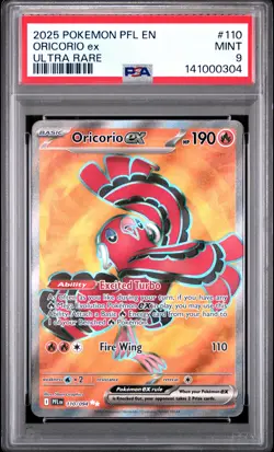 2025 POKEMON PFL EN-PHANTASMAL FLAMES ULTRA RARE #110 ORICORIO EX PSA 9 - Image 1