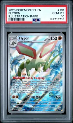 2025 POKEMON PFL EN-PHANTASMAL FLAMES ILLUSTRATION RARE #101 FLYGON PSA 10 - Image 1