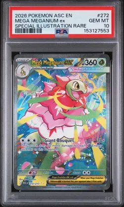 2026 POKEMON ASC EN-ASCENDED HEROES #272 MEGA MEGANIUM EX PSA 10 - Image 1