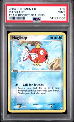 2004 POKEMON EX TEAM ROCKET RETURNS #65 MAGIKARP PSA 9 - Image 1