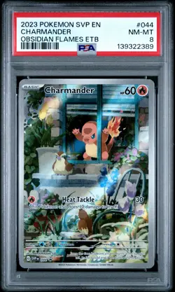 2023 POKEMON SVP EN-SV BLACK STAR PROMO #044 CHARMANDER PSA 8 - Image 1