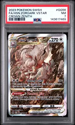 2023 POKEMON SWORD & SHIELD CROWN ZENITH FULL ART/HISUIAN ZOROARK VSTAR PSA 7 - Image 1