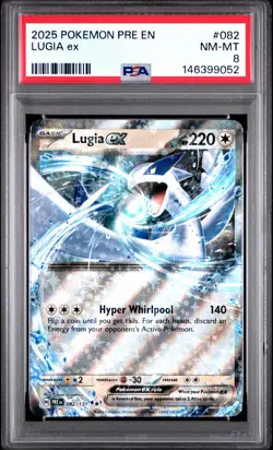 2025 POKEMON PRE EN-PRISMATIC EVOLUTIONS #082 LUGIA EX PSA 8 - Image 1
