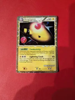 Pokemon TCG Ampharos Prime 105/123 HeartGold SoulSilver Holo Ultra Rare LP/MP - Image 1