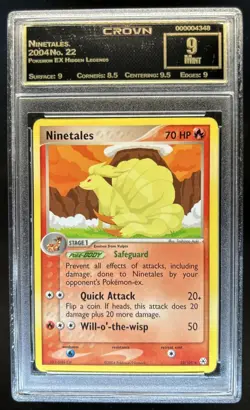 2004 Pokemon EX Hidden Legends Ninetales #22/101 Crown 9 - Image 1