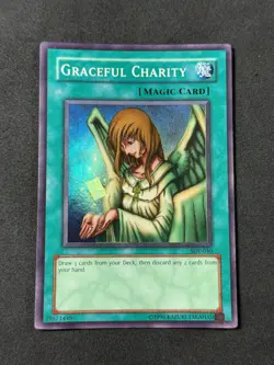 Yugioh Graceful Charity SDP-040 Unlimited Rare MISPRINT Eye SHIFT NM - Image 1