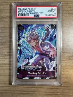Monkey D. Luffy 2024 One Piece Bandai Card Fest #041 PSA 10 - Image 1