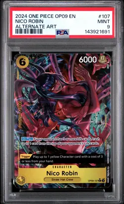 2024 ONE PIECE OP09-EMPERORS IN THE NEW WORLD ALTERNATE ART NICO ROBIN PSA 9 - Image 1