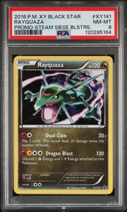2016 POKEMON XY BLACK STAR PROMOS RAYQUAZA #XY141 HOLO PSA 8 NM - Image 1