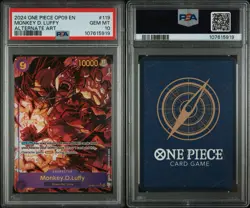 One Piece OP09 Monkey D. Luffy #119 Alternate Art Secret Rare Foil PSA 10 - Image 3