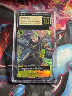 2025 ONE PIECE RORONOA ZORO ILLUSTRATION BOX PROMO OP07-113 CGC 10 PRISTINE - Image 1