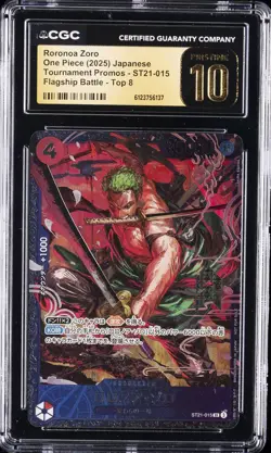 2025 ONE PIECE JPN TOURNAMENT PROMO FLAGSHIP BATTLE RORONOA ZORO CGC 10 PRISTINE - Image 1