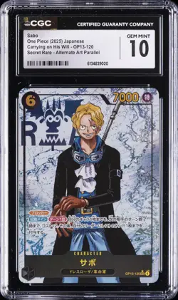 2025 ONE PIECE JPN CARRYING ON HIS WILL #OP13-120 SABO CGC 10 GEM MINT - Image 1