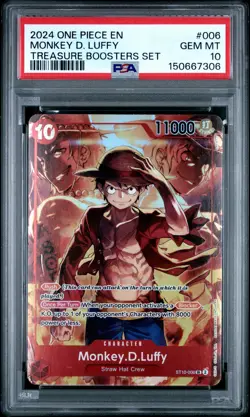 2024 ONE PIECE PROMOS TREASURE BOOSTERS SET #006 MONKEY D. LUFFY PSA 10 - Image 1