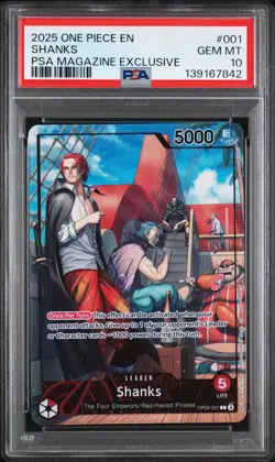 2025 One Piece Shanks PSA Magazine Exclusive Alt Leader OP09-001 PSA 10 - Image 1