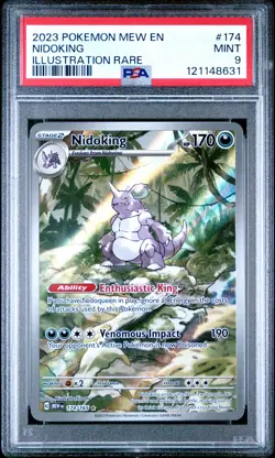 2023 POKEMON MEW EN-151 ILLUSTRATION RARE #174 NIDOKING PSA 9 - Image 1