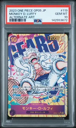 2023 ONE PIECE JAPANESE OP05-AWAKENING OF THE NEW ERA #119 MONKEY D LUFFY PSA 10 - Image 1