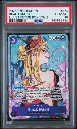 2025 ONE PIECE PROMOS ILLUSTRATION BOX VOL.2 #074 BLACK MARIA PSA 10 - Image 1