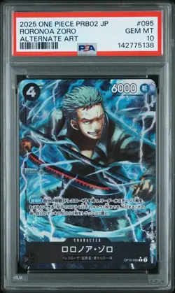 2025 ONE PIECE PRB02 ALTERNATE ART #095 RORONOA ZORO PSA 10 - Image 1