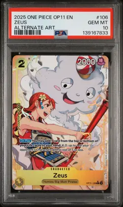 2025 One Piece Zeus Alternate Art Rare OP11-106 NAMI PSA 10 - Image 1