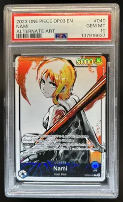 2023 One Piece Pillars of Strength Nami Leader Alt Art #OP03-040 PSA 10 GEM MINT - Image 1
