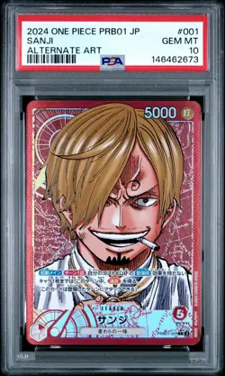 2024 ONE PIECE JAPANESE PRB01-PREMIUM BOOSTER ALTERNATE ART #001 SANJI PSA 10 - Image 1