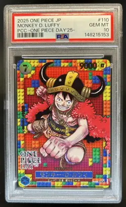 2025 One Piece PCC One Piece Day Monkey D Luffy #P-110 PSA 10 GEM MINT - Image 1