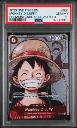 2023 ONE PIECE PREMIUM BANDAI COLLECTION 25TH EDITION #001 MONKEY D LUFFY PSA 10 - Image 1