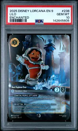 2025 DISNEY LORCANA EN 9-FABLED ENCHANTED #238 LILO - BEST EXPLORER EVER PSA 10 - Image 1