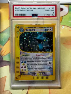 Pokemon PSA 8 Triple (3) Swirls 🌀 Crystal Kingdra #148 Holo 2003 Aquapolis - Image 1