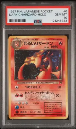 Pokemon Cards: Japanese Team Rocket Rare Holo: Dark Charizard 6 PSA 10 - Image 1