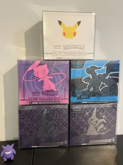 Pokemon lot Elite Trainer ETB, Fusion Strike, Paldean Fates & Black Bolt PC ETB - Image 1