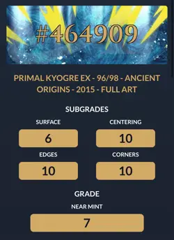 Pokemon Primal Kyogre EX 96/98 Full Art XY Ancient Origins ACE 7 - Image 4