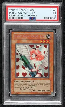 Injection Fairy Lily English Worldwide Edition YuGiOh Legacy of Darkness PSA 5 - Image 1