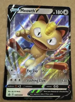 Meowth V SWSH004 SWSH: Sword & Shield Promo Cards Promo NM - Image 1