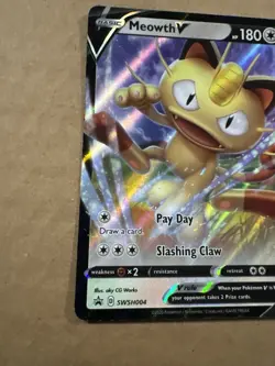 Meowth V SWSH004 SWSH: Sword & Shield Promo Cards Promo NM - Image 2