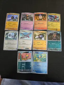 Pokemon Black Bolt White Flare Poke Ball Reverse Holo 10 Card Lot, No Duplicates - Image 1