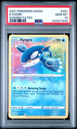 Kyogre a Amazing Rare Shining Fates Card 021/072 Pokemon Psa 10 Gem Mint - Image 1