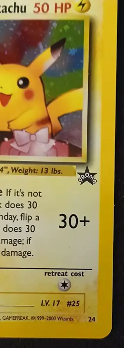 Pokemon TCG ______'s Pikachu Birthday #24 Black Star Promo Card WOTC Holo - Image 5