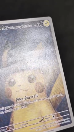 Pikachu with Grey Felt Hat Promo Card - Pokemon x Van Gogh SVP 085 LP - Image 2