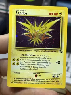 Zapdos 15/62 Fossil 1999 Japanese Holo Rare Vintage Pokemon Card Lot WOTC - Image 3
