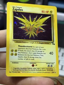 Zapdos 15/62 Fossil 1999 Japanese Holo Rare Vintage Pokemon Card Lot WOTC - Image 5