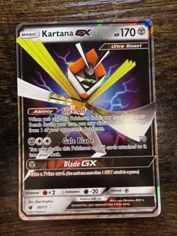 2017 Kartana GX ULTRA RARE 70/111 Crimson Invasion Card Pokemon TCG Holo Foil - Image 1