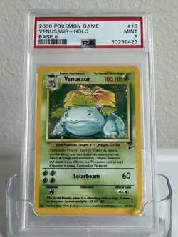 PSA 9 VENUSAUR-HOLO 2000 POKEMON BASE SET 2 #18 Mint WOTC Card - Image 1