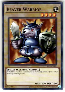 Yugioh! Beaver Warrior - LOB-EN064 - Common - Unlimited 25th Anniversary Edition - Image 1