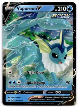 Vaporeon V SWSH150 Holo Promo Sword & Shield Promo Pokemon Holo Near Mint - Image 1