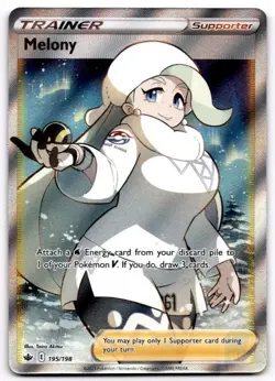 Melony 195/198 Ultra Rare Chilling Reign Pokemon Holo Near Mint - Image 1