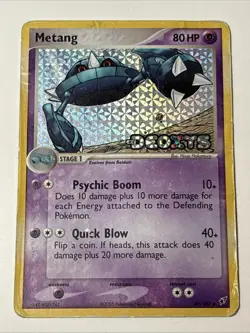 Metang 40/107 EX Deoxys Stamped Holo Lightly Played Pokemon Card - Image 1