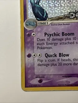 Metang 40/107 EX Deoxys Stamped Holo Lightly Played Pokemon Card - Image 5