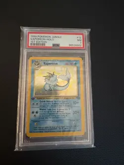 Pokemon TCG Vaporeon Jungle 12/64 Holo Unlimited 1st Edition Holo Rare PSA 7 - Image 1